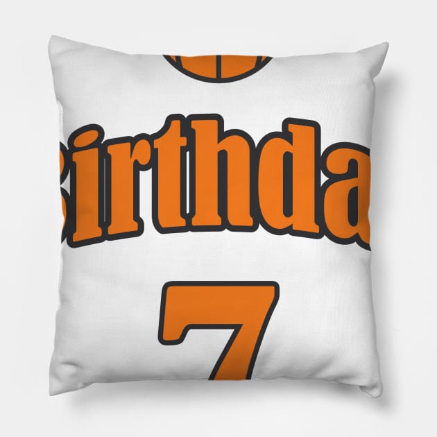 7th Birthday Basketball Funny Boy Girl Kids Gift Pillow by chrizy1688