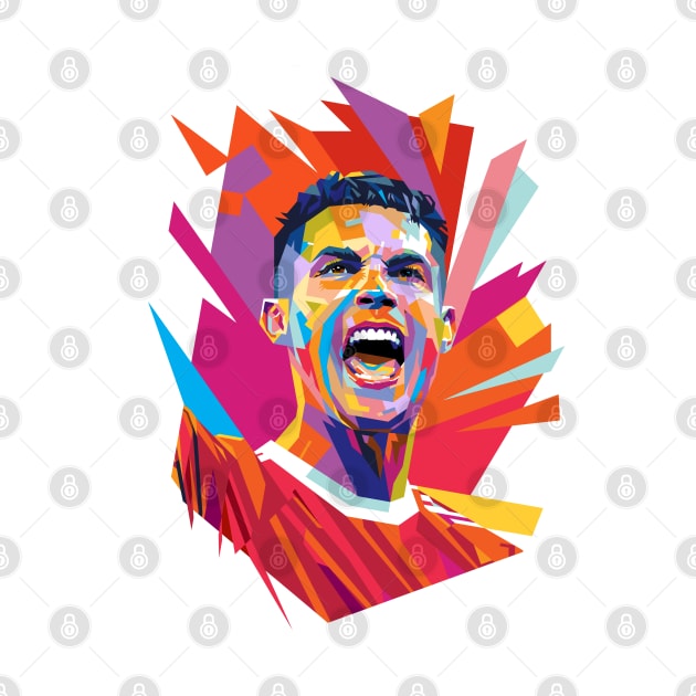 Cristiano Ronaldo Pop Art WPAP #1 by Laksana Ardie Store