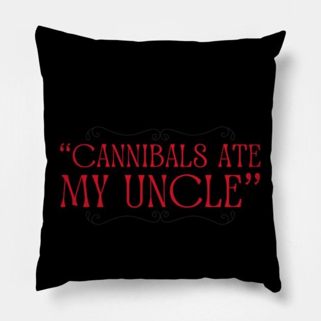 Biden Cannibals Ate My Uncle Shirt Pillow by Surrealart