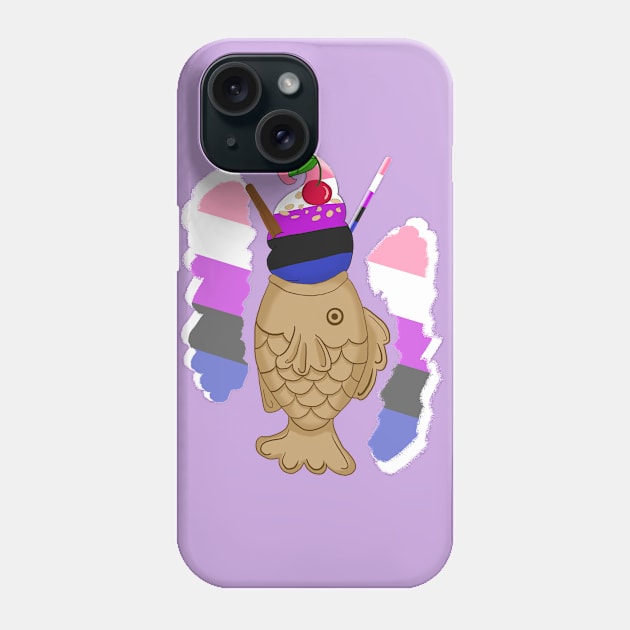 Pride Taiyaki design, 2nd wave (genderfluid) Phone Case by VixenwithStripes