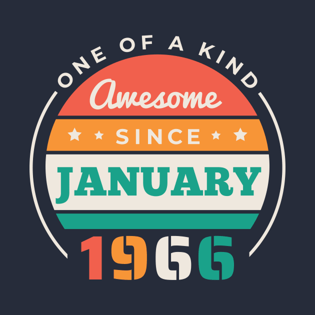 Retro Awesome Since January 1966 Birthday Vintage Bday 1966 by Now Boarding