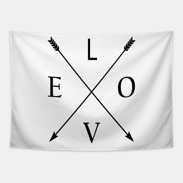 LOVE | CROSSED ARROWS | LOVE SHIRT Tapestry by MrWatanabe