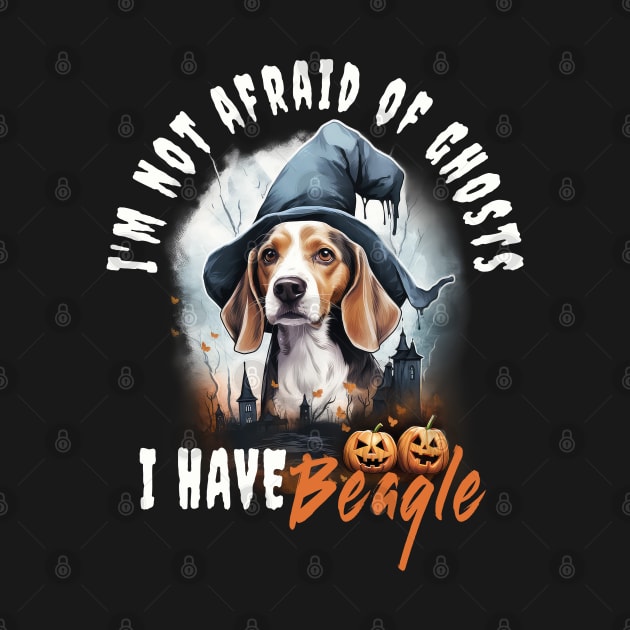 Beagle Dog Ghost Guardian Vintage Halloween Funny by Sniffist Gang