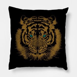 Tiger with blue Eyes Pillow