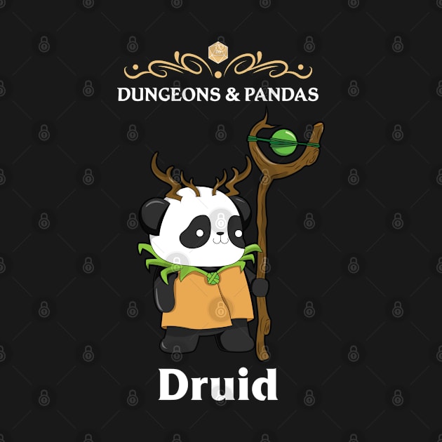 Pandas Druid Fantasy Tabletop RPG Roleplaying D20 Gamer by TheBeardComic