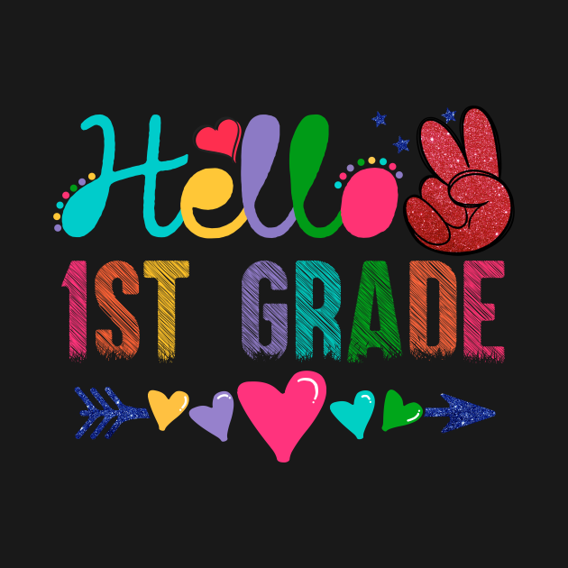 Hello 1st Grade funny First Grade Crew Back to School Hello 1st Grade