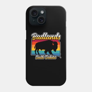 Badlands National Park South Dakota Vintage Bison Phone Case