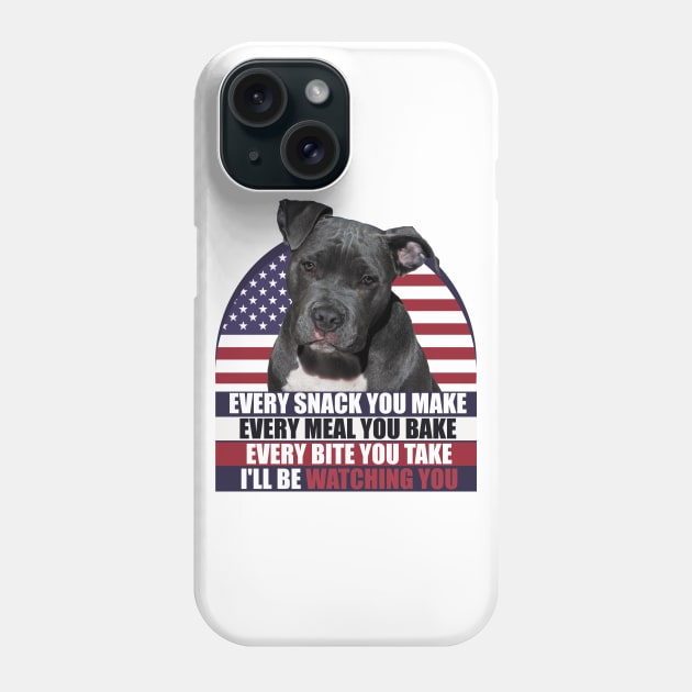 Black Pitbull Dog With American Flag Sarcastic Saying Phone Case by badCasperTess