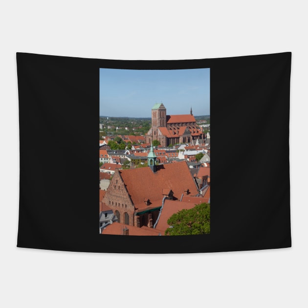 Old town, Wismar, Mecklenburg-Western Pomerania, Germany Tapestry by Kruegerfoto