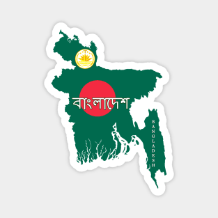 Bangladesh flag & map Magnet