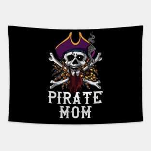 Pirate Mom Skull Crossbones Tapestry