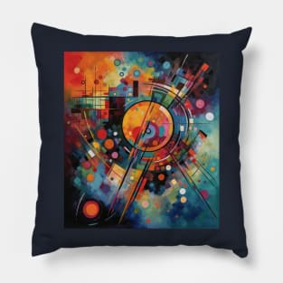 Colorful Galaxy Geometric Abstract Painting Pillow