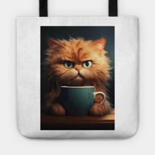 Funny Cat Drinking Tote