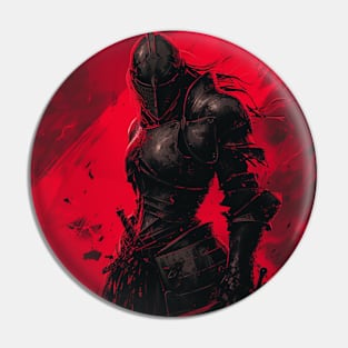 Badass Girl Fantasy DnD Knight on Red Background Pin
