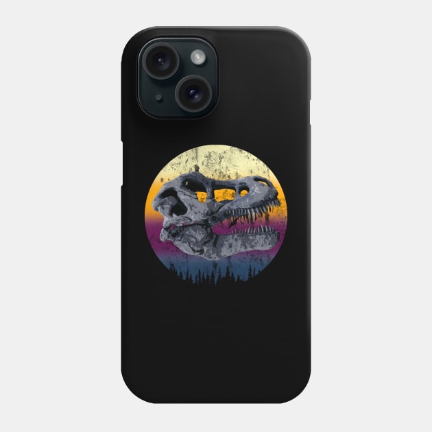 Tyrannosaurus Rex Skull In A Beautiful Sunset Phone Case by MerlinArt