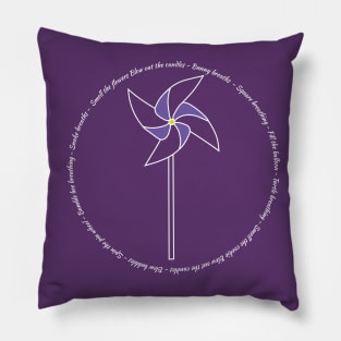 Breathing Pinwheel Purple Pillow