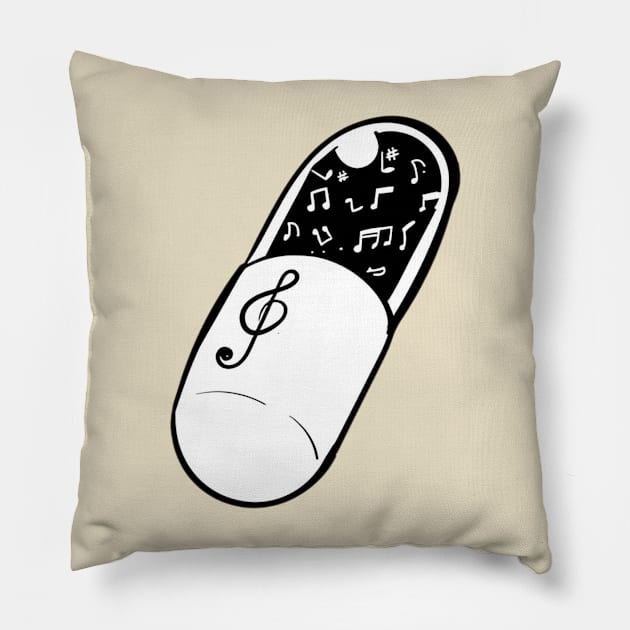 Music pill Pillow by Tvmovies 