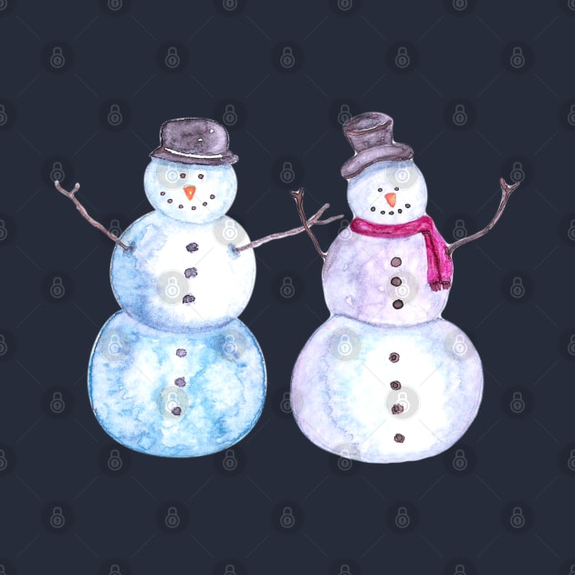 Smiley Snowmen Friends by Neginmf