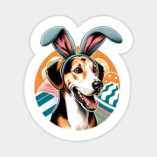 American Foxhound with Bunny Ears Celebrates Easter Magnet