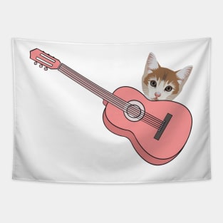 Cat Play Guitar Tapestry