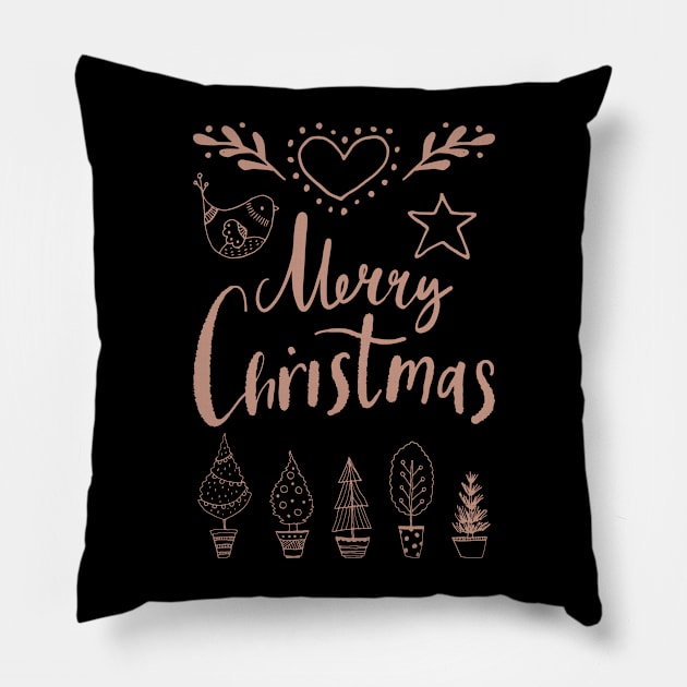 Merry Christmas vintage Pillow by PallKris