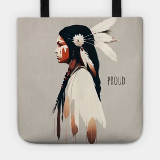 [AI Art] Proud Native American Woman With Headdress Tote