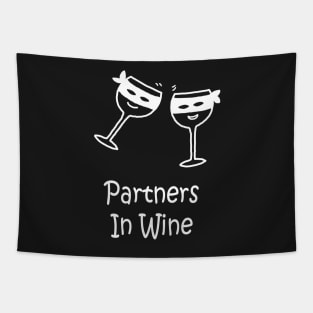 Partners In Wine White Tapestry