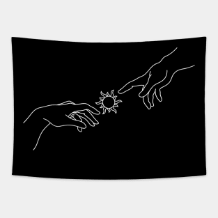 Creation of Adam Hands Tapestry