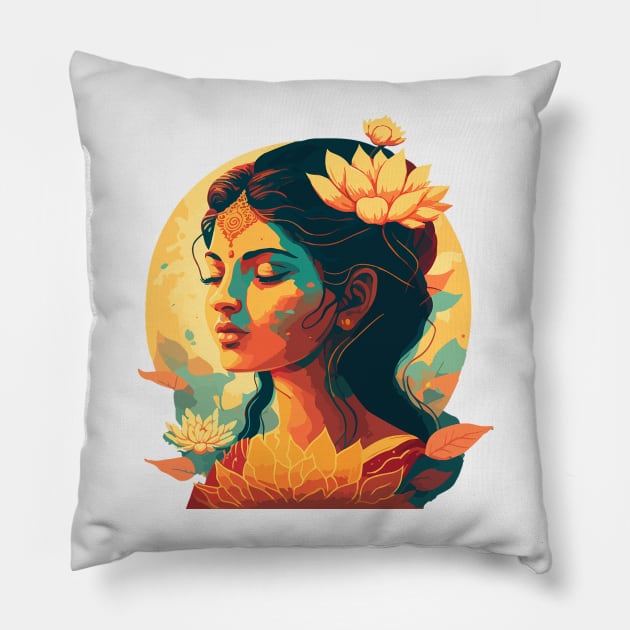 Devi sacred divine lady goddess beauty spiritual artistic art Pillow by CameltStudio