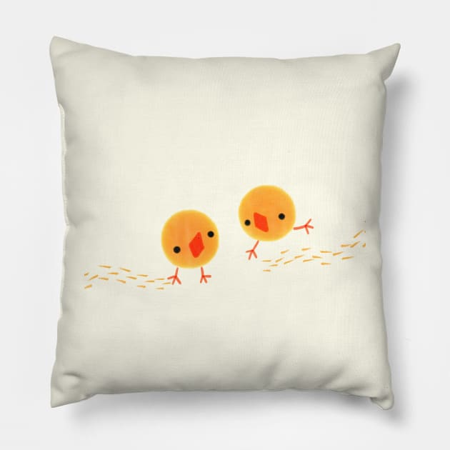 chickidy chicks Pillow by le_onionboi