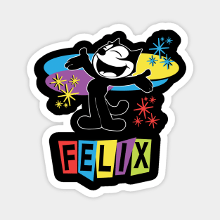 Felix the Cat Comics Retro Futurist Mid Century Modern TV  in Joyful Happy Design Magnet