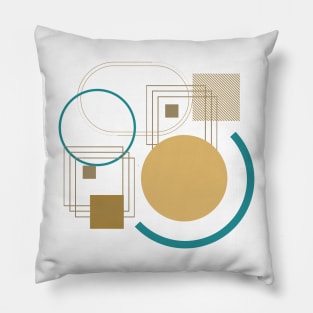 Geometric beige abstract golden mid century Pillow