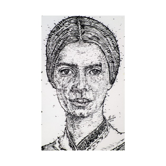 EMILY DICKINSON ink portrait by lautir