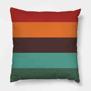 Bright Earthy Colors Wide Tone Stripe Pallette Pillow