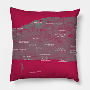 Havana dark pink map Pillow