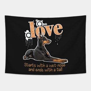 Dobie Mom print Funny Gift for Doberman Dog Mom Tapestry