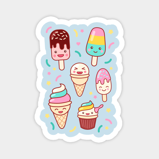 Ice Cream Emoji Mashup #1 Magnet by lightsonfire