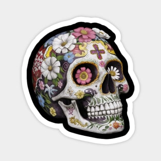 Floral Skull: Beauty and Darkness in Harmony Magnet