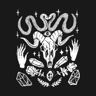 Snakes, Crystals, Witchy Hands Spell Goth Punk T-Shirt