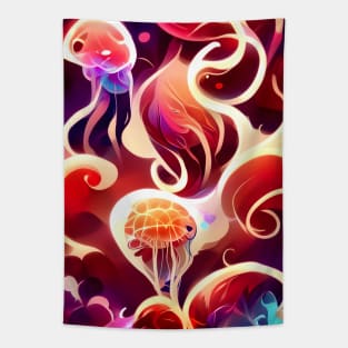 Red Jelly Sea Tapestry