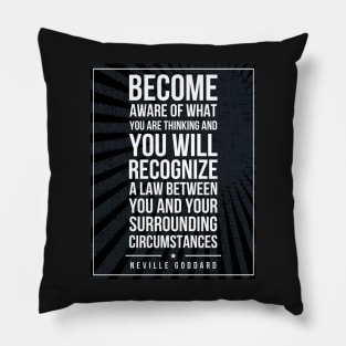 Neville Goddard quote Subway style (white text on black) Pillow