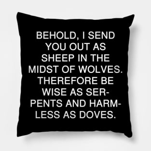 Matthew 10:16 Bible Verse Text (NKJV) Pillow