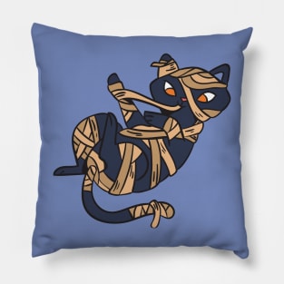 Mummy Cat // Cute Halloween Drawing Pillow