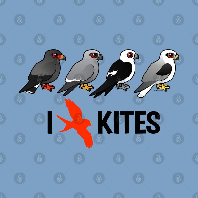 Cute Cartoon I Love Kites (Birds) by birdorable