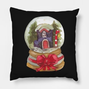 Christmas Globe Watercolor Pillow