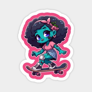 Zombie Skate Girl Magnet