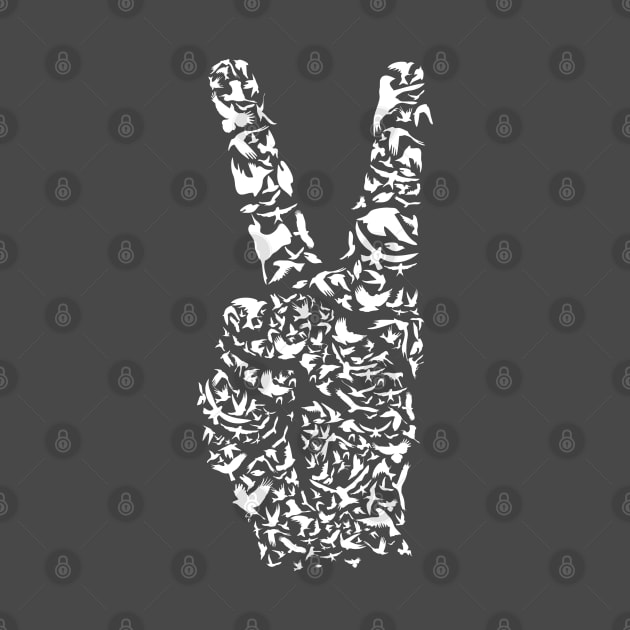 Peace Series: Dove Peace Sign Collage by Jarecrow 