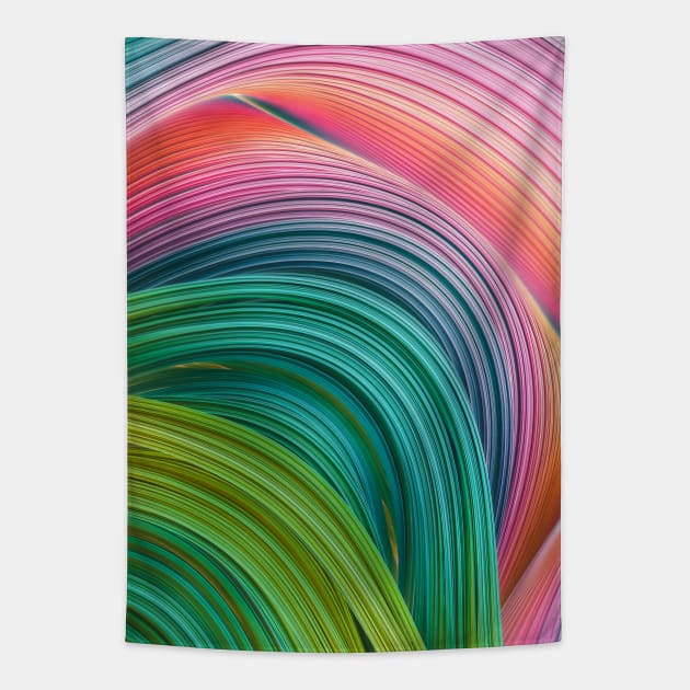 Stranded Horizon. Abstract Colorful Minimal Artwork Tapestry by love-fi