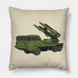 Military missile truck cartoon illustration Pillow