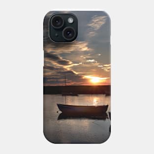 Sunset over the harbour at Burnham Overy Staithe, Norfolk, UK Phone Case